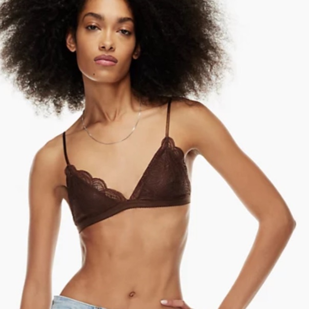 ARITZIA Talula NEW Lace Bralette Bra Medium Support Wine Adjustable Straps L
